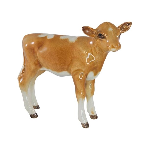 RARE Beswick England Guernsey Calf Baby Cow Figurine Glossy #1249A - Picture 1 of 10